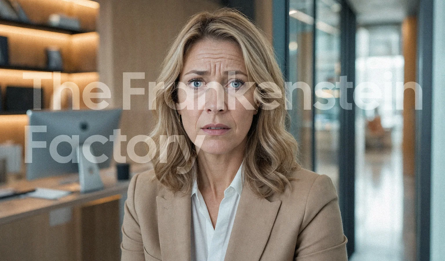 Woman manager in an office looking concerned